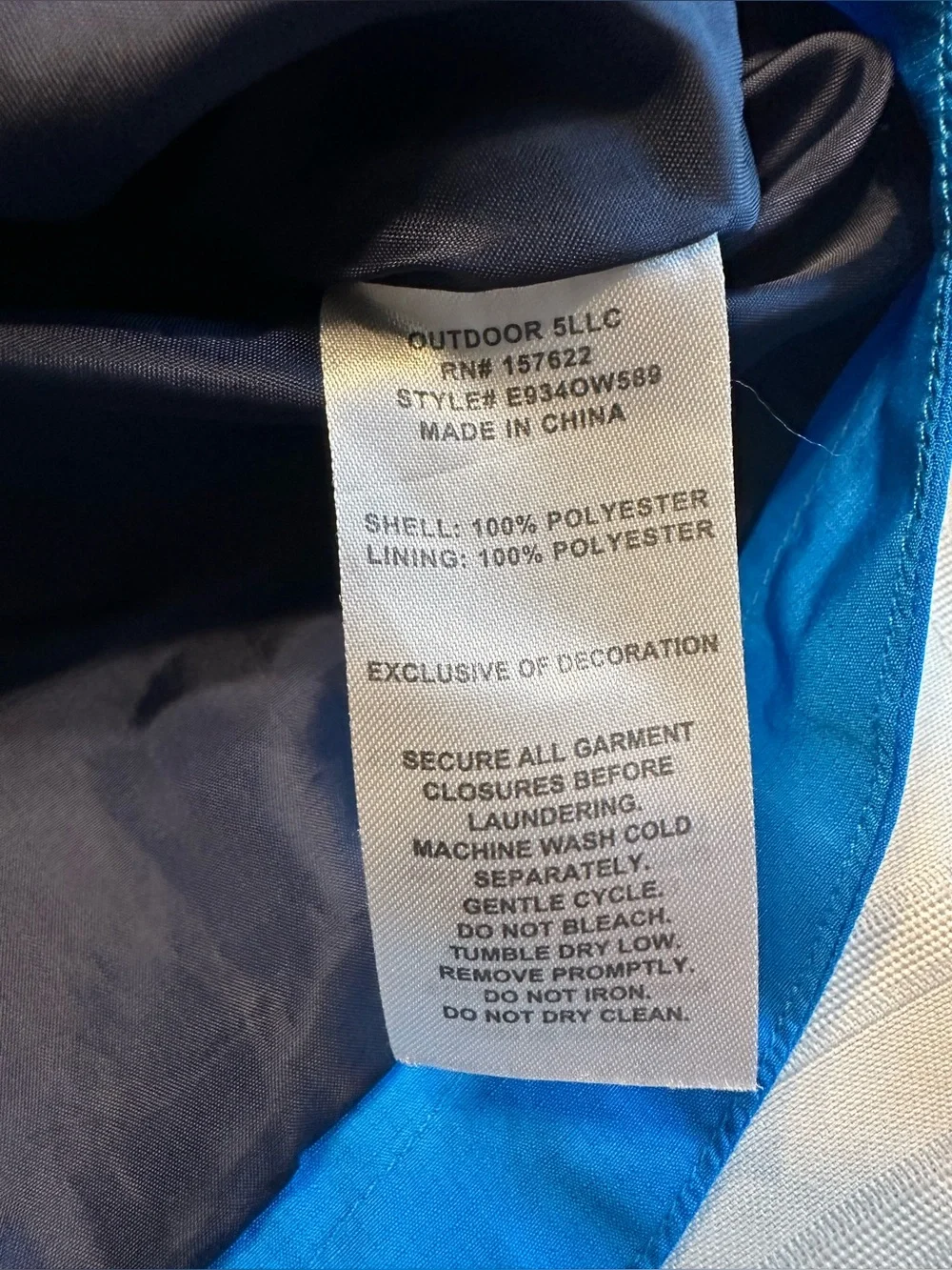 Eddie Bauer Kids Blue Rain Coat Wind Breaker Jacket Size Large L (14/16)